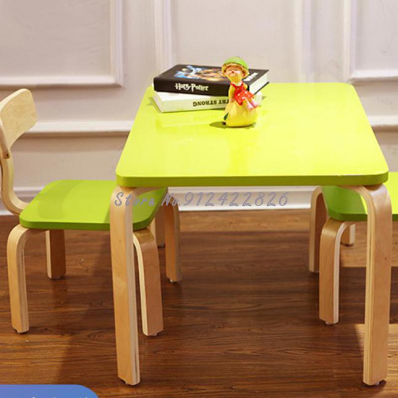 단단한 나무 어린이 테이블과 의자 세트 유치원 테이블 나무 아기 학습 테이블 장난감 테이블과 의자
